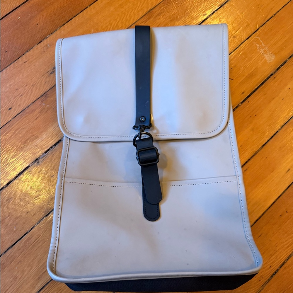 Rains Cream and Black unisex Backpack